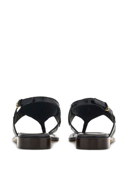 GANCINI LEATHER THONG SANDALS