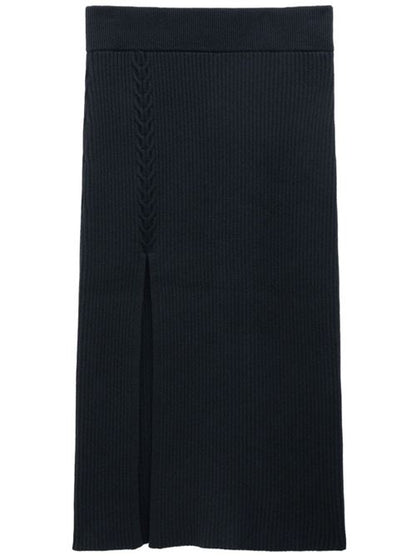 CABLE KNIT ASYMMETRICAL SKIRT