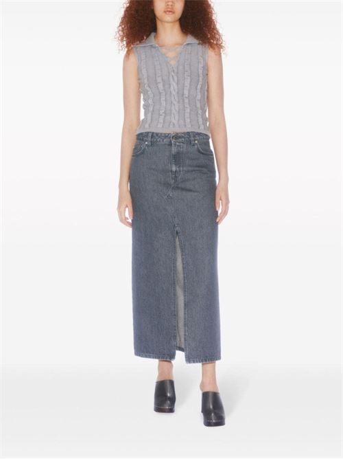 SLIT DENIM LONG SKIRT