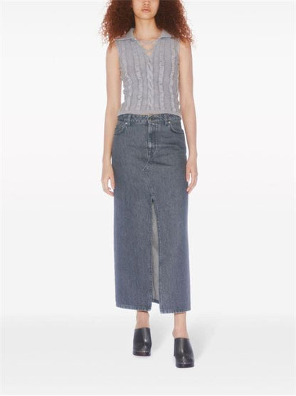 SLIT DENIM LONG SKIRT