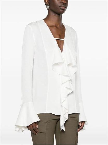SILK RUFFLED BLOUSE