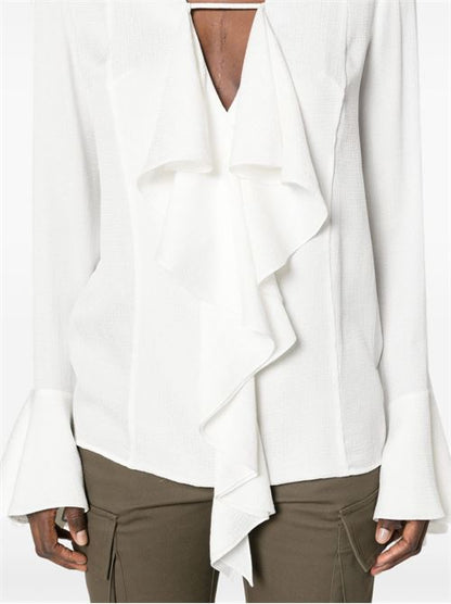 SILK RUFFLED BLOUSE