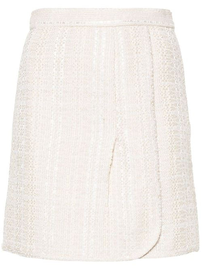 COTTON BLEND WRAPPED SKIRT