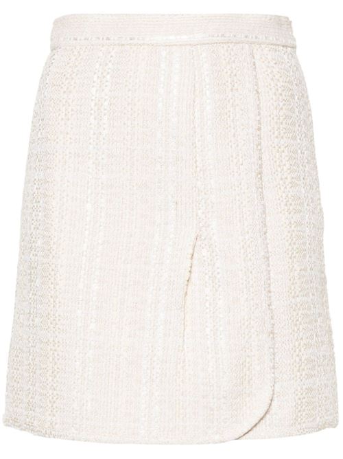 COTTON BLEND WRAPPED SKIRT