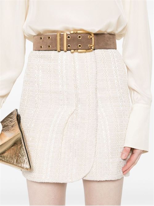 COTTON BLEND WRAPPED SKIRT