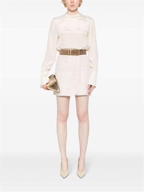 COTTON BLEND WRAPPED SKIRT