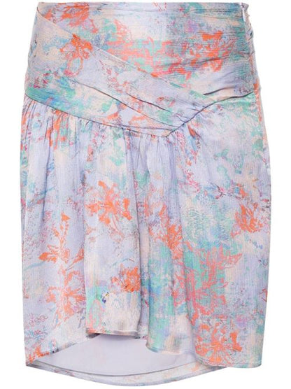 FLORAL PRINT SILK MINI SKIRT