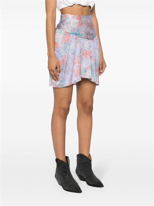 FLORAL PRINT SILK MINI SKIRT