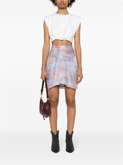 FLORAL PRINT SILK MINI SKIRT