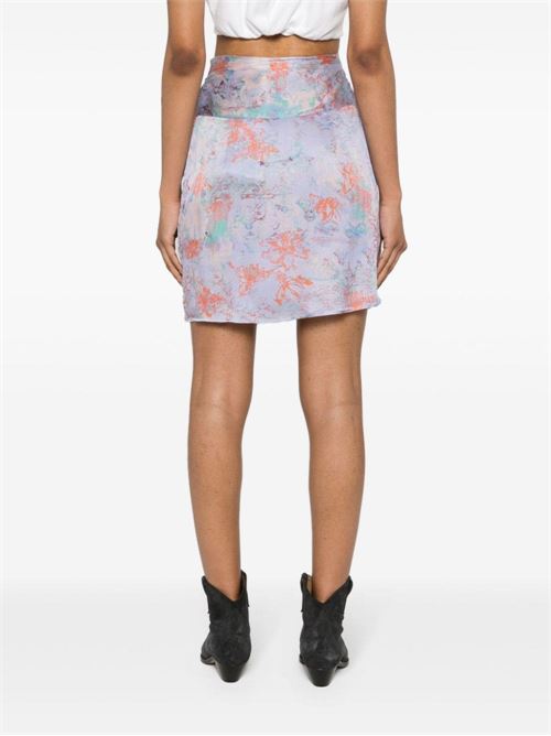 FLORAL PRINT SILK MINI SKIRT