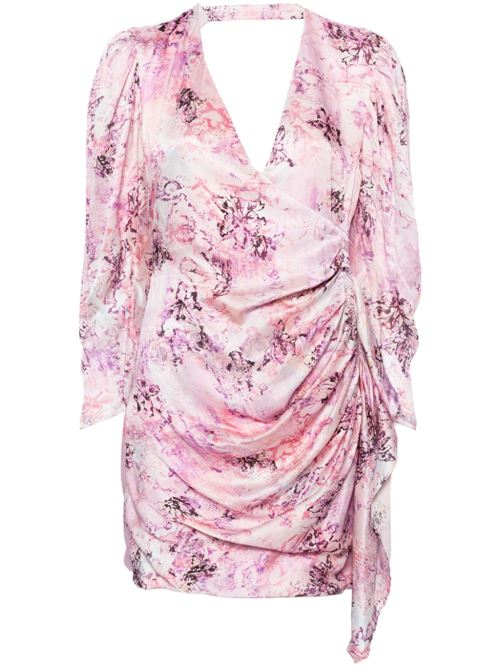 FLORAL PRINT SILK SHORT DRESS