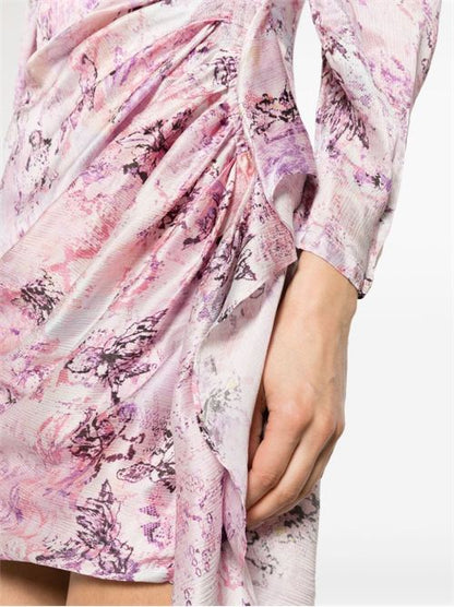 FLORAL PRINT SILK SHORT DRESS