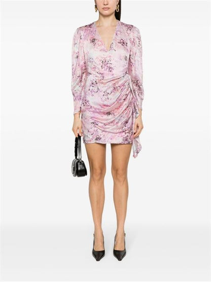 FLORAL PRINT SILK SHORT DRESS