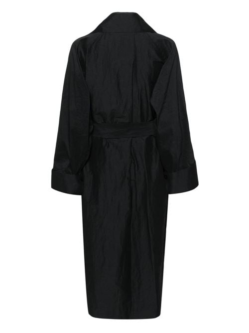 LINEN BLEND BELTED TRENCH COAT