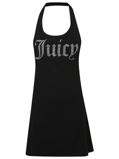 LOGO HALTER MINI DRESS