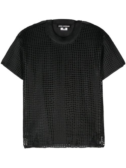 OPEN-KNIT CREWNECK T-SHIRT