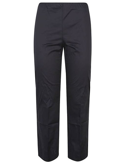 COTTON BLEND CROPPED FLARED TROUSERS