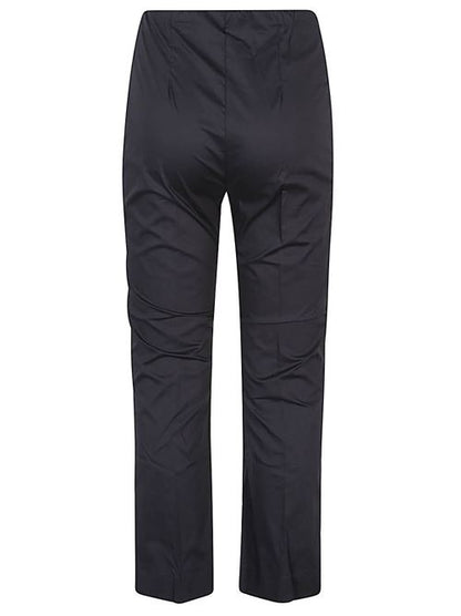 COTTON BLEND CROPPED FLARED TROUSERS