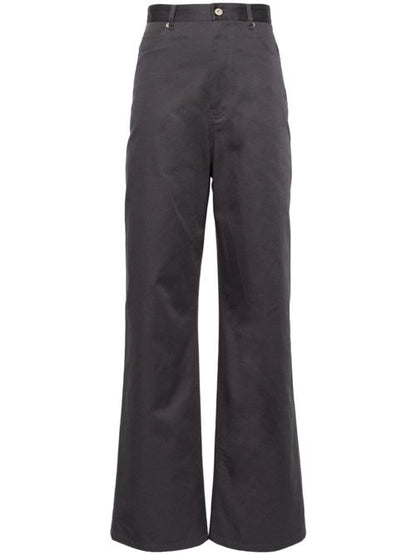 HIGH-WAISTED COTTON TROUSERS