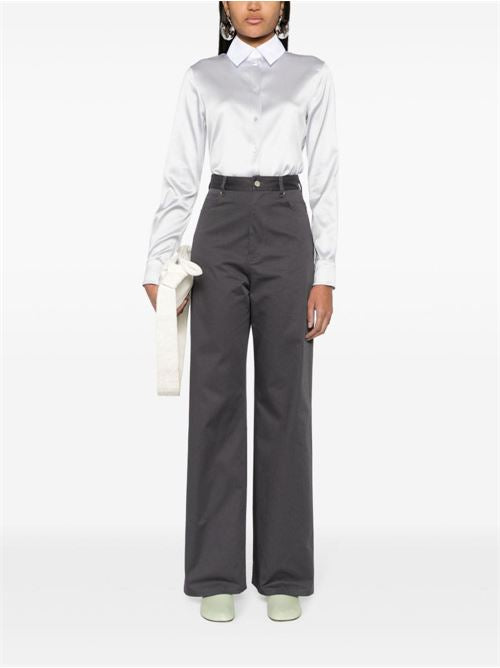 HIGH-WAISTED COTTON TROUSERS