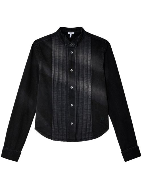 PLEATED DENIM JEANS