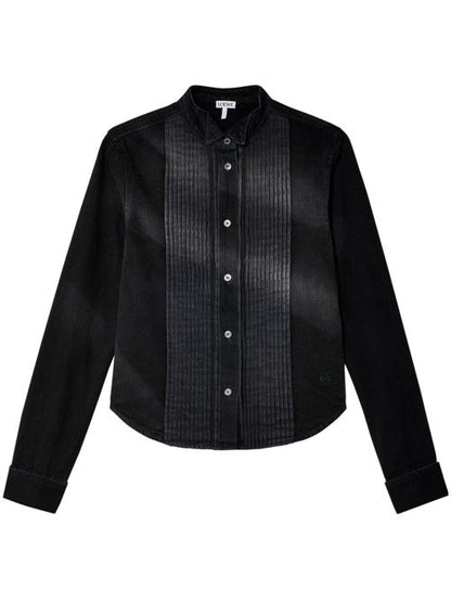 PLEATED DENIM JEANS