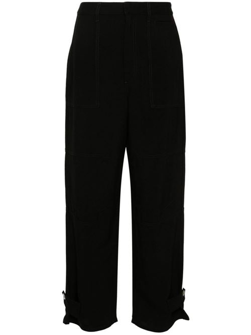 LINEN BLEND CARGO TROUSERS