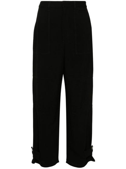 LINEN BLEND CARGO TROUSERS