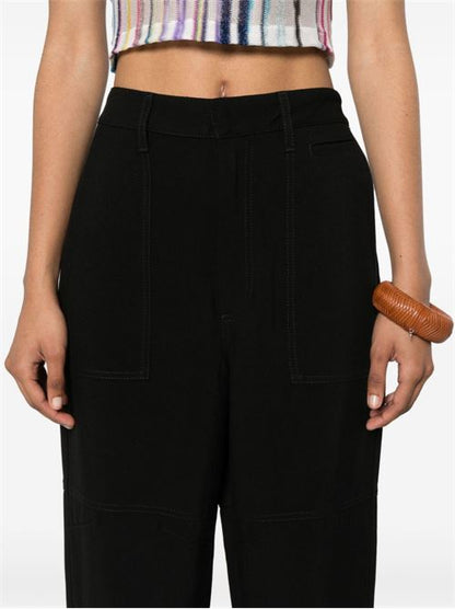 LINEN BLEND CARGO TROUSERS