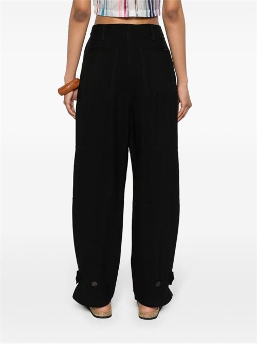 LINEN BLEND CARGO TROUSERS