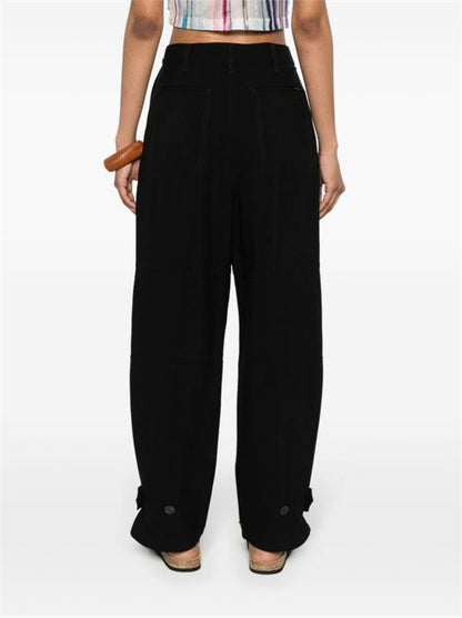 LINEN BLEND CARGO TROUSERS