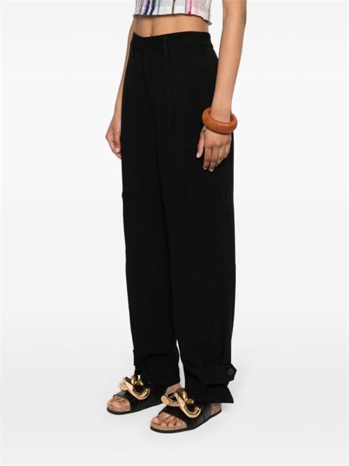 LINEN BLEND CARGO TROUSERS