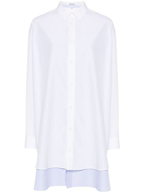 COTTON AND SILK BLEND SHIRT DRESS