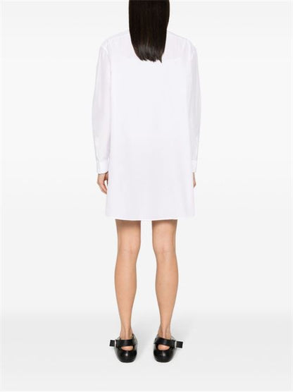 COTTON AND SILK BLEND SHIRT DRESS
