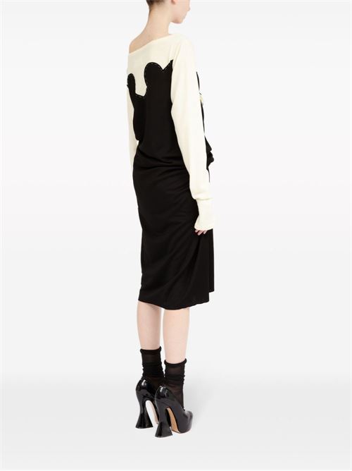 COTTON BLEND MIDI DRESS