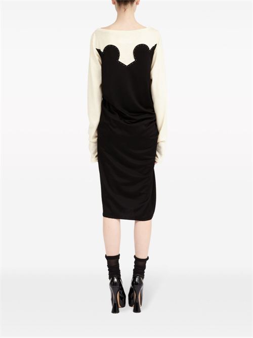 COTTON BLEND MIDI DRESS