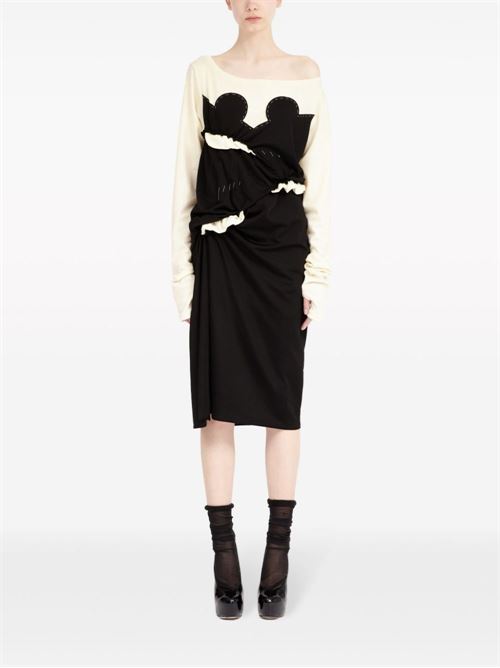 COTTON BLEND MIDI DRESS
