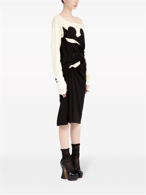 COTTON BLEND MIDI DRESS
