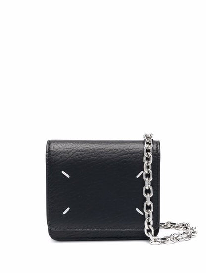 FOUR STITCHES LEATHER WALLET ON CHAIN