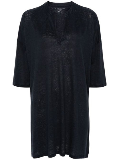 LINEN BLEND TUNIC DRESS