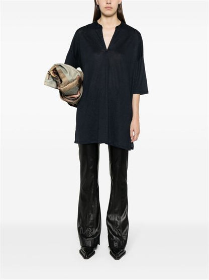 LINEN BLEND TUNIC DRESS