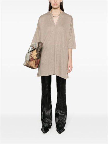 LINEN BLEND TUNIC DRESS