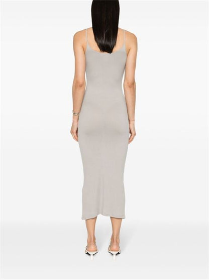 RIBBED VISCOSE LONG DRESS