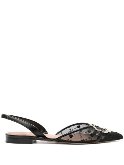 MISHA EMBELLISHED MESH SLINGBACK BALLET FLATS