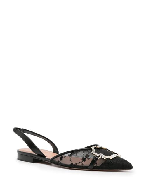 MISHA EMBELLISHED MESH SLINGBACK BALLET FLATS