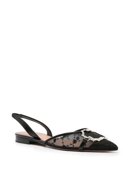 MISHA EMBELLISHED MESH SLINGBACK BALLET FLATS
