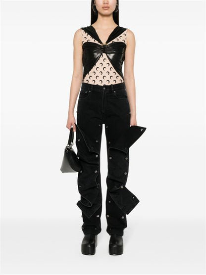 DRAPED VISCOSE BODYSUIT
