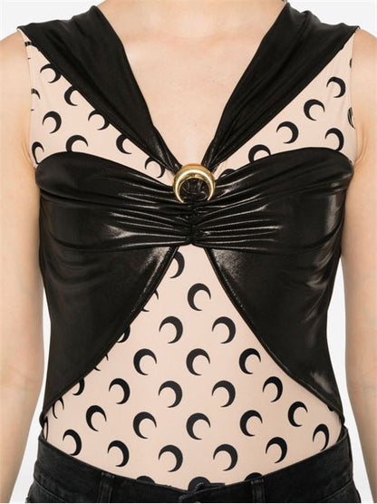 DRAPED VISCOSE BODYSUIT