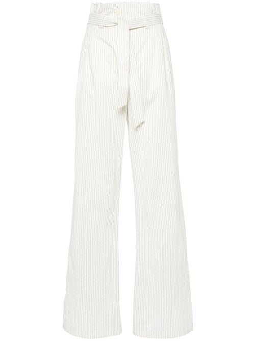 COTTON AND SILK BLEND TROUSERS