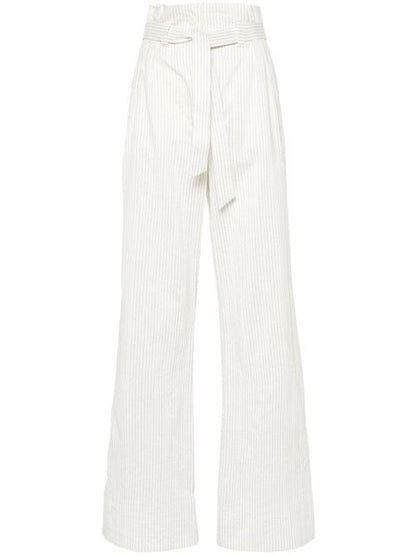 COTTON AND SILK BLEND TROUSERS